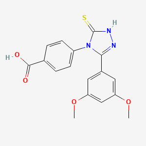 4-[3-(3,5-dimethoxyphenyl)-5-mercapto-4H-1,2,4-triazol-4-yl]benzoic acid