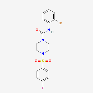 molecular formula C17H17BrFN3O3S B4747233 N-(2-bromophenyl)-4-[(4-fluorophenyl)sulfonyl]-1-piperazinecarboxamide 