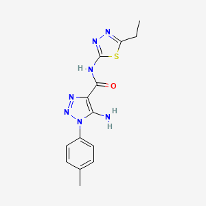 molecular formula C14H15N7OS B4747249 5-amino-N-(5-ethyl-1,3,4-thiadiazol-2-yl)-1-(4-methylphenyl)-1H-1,2,3-triazole-4-carboxamide 