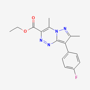 molecular formula C16H15FN4O2 B4747256 ethyl 8-(4-fluorophenyl)-4,7-dimethylpyrazolo[5,1-c][1,2,4]triazine-3-carboxylate 