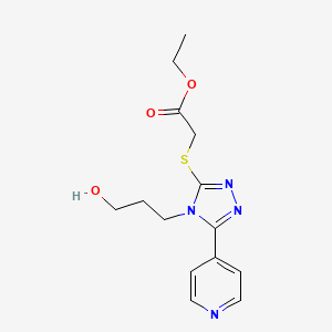 molecular formula C14H18N4O3S B4747267 ethyl {[4-(3-hydroxypropyl)-5-(4-pyridinyl)-4H-1,2,4-triazol-3-yl]thio}acetate 