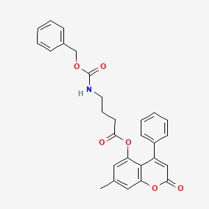 molecular formula C28H25NO6 B4747277 7-methyl-2-oxo-4-phenyl-2H-chromen-5-yl 4-{[(benzyloxy)carbonyl]amino}butanoate 