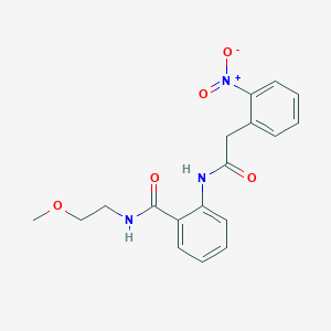 molecular formula C18H19N3O5 B4747284 N-(2-methoxyethyl)-2-{[(2-nitrophenyl)acetyl]amino}benzamide 