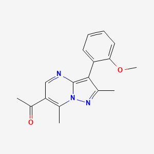 molecular formula C17H17N3O2 B4747285 1-[3-(2-methoxyphenyl)-2,7-dimethylpyrazolo[1,5-a]pyrimidin-6-yl]ethanone 