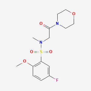 molecular formula C14H19FN2O5S B4747296 5-fluoro-2-methoxy-N-methyl-N-[2-(4-morpholinyl)-2-oxoethyl]benzenesulfonamide 