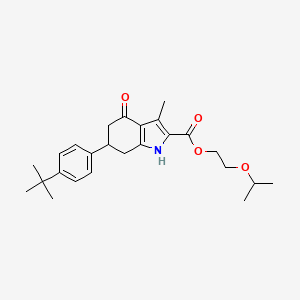 molecular formula C25H33NO4 B4747300 2-isopropoxyethyl 6-(4-tert-butylphenyl)-3-methyl-4-oxo-4,5,6,7-tetrahydro-1H-indole-2-carboxylate 