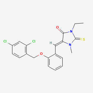 molecular formula C20H18Cl2N2O2S B4747345 5-{2-[(2,4-dichlorobenzyl)oxy]benzylidene}-3-ethyl-1-methyl-2-thioxo-4-imidazolidinone 