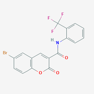 molecular formula C17H9BrF3NO3 B4747346 6-bromo-2-oxo-N-[2-(trifluoromethyl)phenyl]-2H-chromene-3-carboxamide 