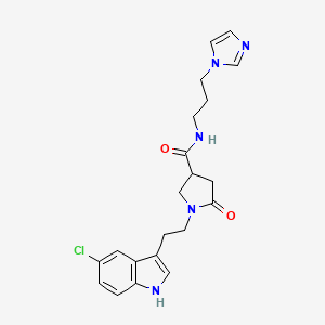molecular formula C21H24ClN5O2 B4747356 1-[2-(5-chloro-1H-indol-3-yl)ethyl]-N-[3-(1H-imidazol-1-yl)propyl]-5-oxo-3-pyrrolidinecarboxamide 