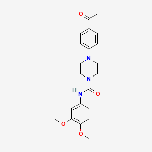 molecular formula C21H25N3O4 B4747371 4-(4-acetylphenyl)-N-(3,4-dimethoxyphenyl)-1-piperazinecarboxamide 