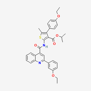 molecular formula C35H34N2O5S B4747380 isopropyl 4-(4-ethoxyphenyl)-2-({[2-(3-ethoxyphenyl)-4-quinolinyl]carbonyl}amino)-5-methyl-3-thiophenecarboxylate 