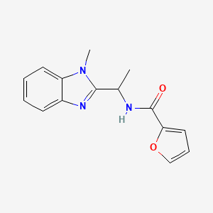 molecular formula C15H15N3O2 B4747388 N-[1-(1-methyl-1H-benzimidazol-2-yl)ethyl]-2-furamide 