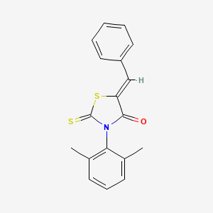 molecular formula C18H15NOS2 B4747395 5-benzylidene-3-(2,6-dimethylphenyl)-2-thioxo-1,3-thiazolidin-4-one 