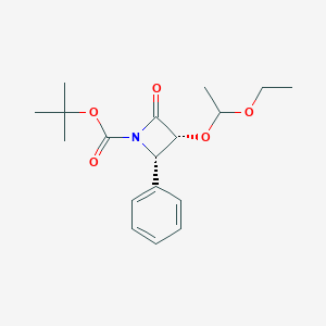 molecular formula C18H25NO5 B047474 (3R,4S)-叔丁基 3-(1-乙氧基乙氧基)-2-氧代-4-苯基氮杂环丁烷-1-羧酸酯 CAS No. 201856-57-7