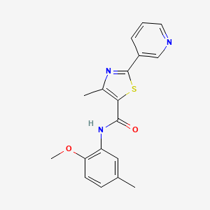 molecular formula C18H17N3O2S B4747401 N-(2-methoxy-5-methylphenyl)-4-methyl-2-(3-pyridinyl)-1,3-thiazole-5-carboxamide 