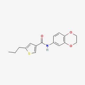 molecular formula C16H17NO3S B4747426 N-(2,3-dihydro-1,4-benzodioxin-6-yl)-5-propyl-3-thiophenecarboxamide 