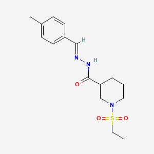 molecular formula C16H23N3O3S B4747442 1-(ethylsulfonyl)-N'-(4-methylbenzylidene)-3-piperidinecarbohydrazide 