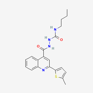 molecular formula C20H22N4O2S B4747454 N-butyl-2-{[2-(5-methyl-2-thienyl)-4-quinolinyl]carbonyl}hydrazinecarboxamide 