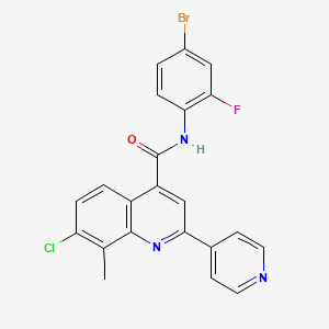 molecular formula C22H14BrClFN3O B4747455 N-(4-bromo-2-fluorophenyl)-7-chloro-8-methyl-2-(4-pyridinyl)-4-quinolinecarboxamide 