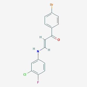 1-(4-bromophenyl)-3-[(3-chloro-4-fluorophenyl)amino]-2-propen-1-one