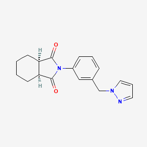 molecular formula C18H19N3O2 B4747485 (3aR,7aS)-2-[3-(1H-pyrazol-1-ylmethyl)phenyl]hexahydro-1H-isoindole-1,3(2H)-dione 