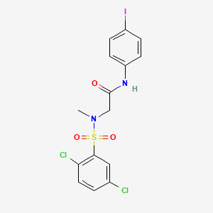 molecular formula C15H13Cl2IN2O3S B4747495 N~2~-[(2,5-dichlorophenyl)sulfonyl]-N~1~-(4-iodophenyl)-N~2~-methylglycinamide 