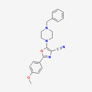molecular formula C22H22N4O2 B4747497 5-(4-benzyl-1-piperazinyl)-2-(4-methoxyphenyl)-1,3-oxazole-4-carbonitrile 