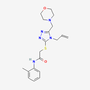 molecular formula C19H25N5O2S B4747498 2-{[4-allyl-5-(4-morpholinylmethyl)-4H-1,2,4-triazol-3-yl]thio}-N-(2-methylphenyl)acetamide 