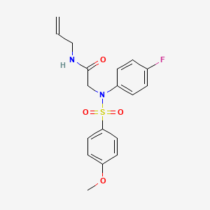 molecular formula C18H19FN2O4S B4747506 N~1~-allyl-N~2~-(4-fluorophenyl)-N~2~-[(4-methoxyphenyl)sulfonyl]glycinamide 