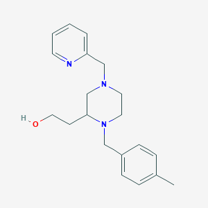 molecular formula C20H27N3O B4747507 2-[1-(4-methylbenzyl)-4-(2-pyridinylmethyl)-2-piperazinyl]ethanol 