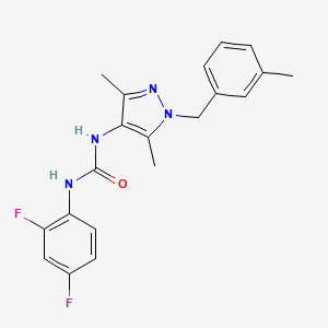 molecular formula C20H20F2N4O B4747534 N-(2,4-difluorophenyl)-N'-[3,5-dimethyl-1-(3-methylbenzyl)-1H-pyrazol-4-yl]urea 