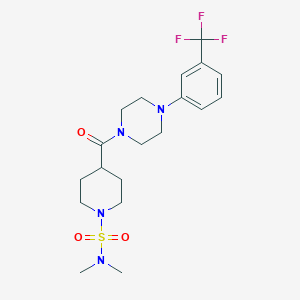molecular formula C19H27F3N4O3S B4747546 N,N-dimethyl-4-({4-[3-(trifluoromethyl)phenyl]-1-piperazinyl}carbonyl)-1-piperidinesulfonamide 