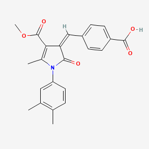 molecular formula C23H21NO5 B4747561 4-{[1-(3,4-dimethylphenyl)-4-(methoxycarbonyl)-5-methyl-2-oxo-1,2-dihydro-3H-pyrrol-3-ylidene]methyl}benzoic acid 