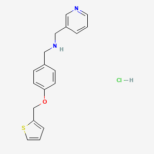 molecular formula C18H19ClN2OS B4747590 (3-pyridinylmethyl)[4-(2-thienylmethoxy)benzyl]amine hydrochloride 