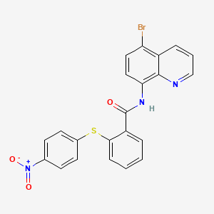 molecular formula C22H14BrN3O3S B4747594 N-(5-bromo-8-quinolinyl)-2-[(4-nitrophenyl)thio]benzamide 