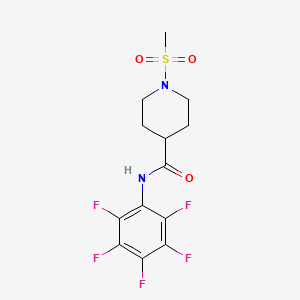 molecular formula C13H13F5N2O3S B4747608 1-(methylsulfonyl)-N-(pentafluorophenyl)-4-piperidinecarboxamide 