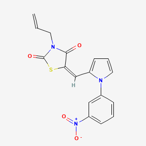 molecular formula C17H13N3O4S B4747612 3-allyl-5-{[1-(3-nitrophenyl)-1H-pyrrol-2-yl]methylene}-1,3-thiazolidine-2,4-dione 