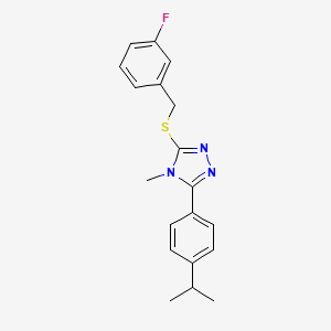 molecular formula C19H20FN3S B4747618 3-[(3-fluorobenzyl)thio]-5-(4-isopropylphenyl)-4-methyl-4H-1,2,4-triazole 