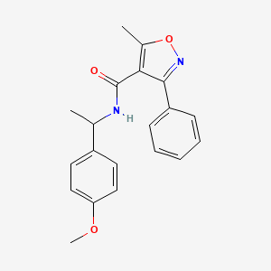 molecular formula C20H20N2O3 B4747626 N-[1-(4-methoxyphenyl)ethyl]-5-methyl-3-phenyl-4-isoxazolecarboxamide 