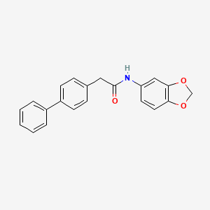 molecular formula C21H17NO3 B4747630 N-1,3-benzodioxol-5-yl-2-(4-biphenylyl)acetamide 