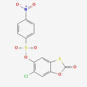molecular formula C13H6ClNO7S2 B4747634 6-chloro-2-oxo-1,3-benzoxathiol-5-yl 4-nitrobenzenesulfonate 