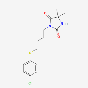 molecular formula C15H19ClN2O2S B4747641 3-{4-[(4-chlorophenyl)thio]butyl}-5,5-dimethyl-2,4-imidazolidinedione 