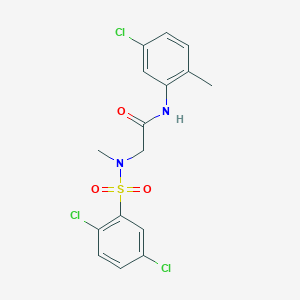 molecular formula C16H15Cl3N2O3S B4747642 N~1~-(5-chloro-2-methylphenyl)-N~2~-[(2,5-dichlorophenyl)sulfonyl]-N~2~-methylglycinamide 
