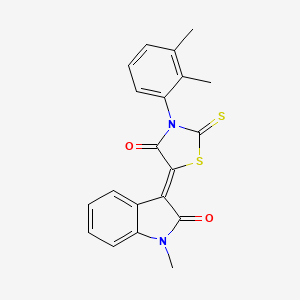 molecular formula C20H16N2O2S2 B4747654 3-[3-(2,3-dimethylphenyl)-4-oxo-2-thioxo-1,3-thiazolidin-5-ylidene]-1-methyl-1,3-dihydro-2H-indol-2-one 