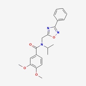 molecular formula C21H23N3O4 B4747666 N-isopropyl-3,4-dimethoxy-N-[(3-phenyl-1,2,4-oxadiazol-5-yl)methyl]benzamide 