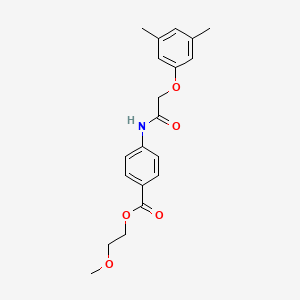 molecular formula C20H23NO5 B4747672 2-methoxyethyl 4-{[(3,5-dimethylphenoxy)acetyl]amino}benzoate 