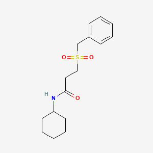 molecular formula C16H23NO3S B4747680 3-(benzylsulfonyl)-N-cyclohexylpropanamide 