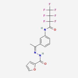 molecular formula C17H12F7N3O3 B4747693 2,2,3,3,4,4,4-heptafluoro-N-[3-(N-2-furoylethanehydrazonoyl)phenyl]butanamide 