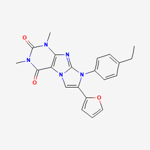 molecular formula C21H19N5O3 B4747694 8-(4-ethylphenyl)-7-(2-furyl)-1,3-dimethyl-1H-imidazo[2,1-f]purine-2,4(3H,8H)-dione 