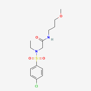 molecular formula C14H21ClN2O4S B4747698 N~2~-[(4-chlorophenyl)sulfonyl]-N~2~-ethyl-N~1~-(3-methoxypropyl)glycinamide 